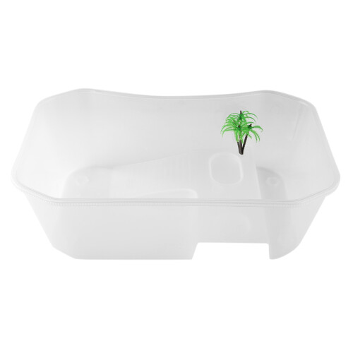 Versatile White Turtle Reptile Tank with Integrated Basking Platform 1