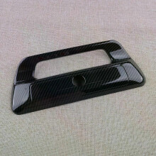 Garniture de poignée de hayon arrière style fibre de carbone noire en ABS, compatible avec Dodge Ram