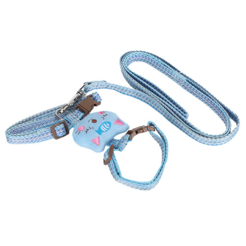 AntiLost Cat Harness with Leash, Adjustable, Escape-Proof, Blue (Small)