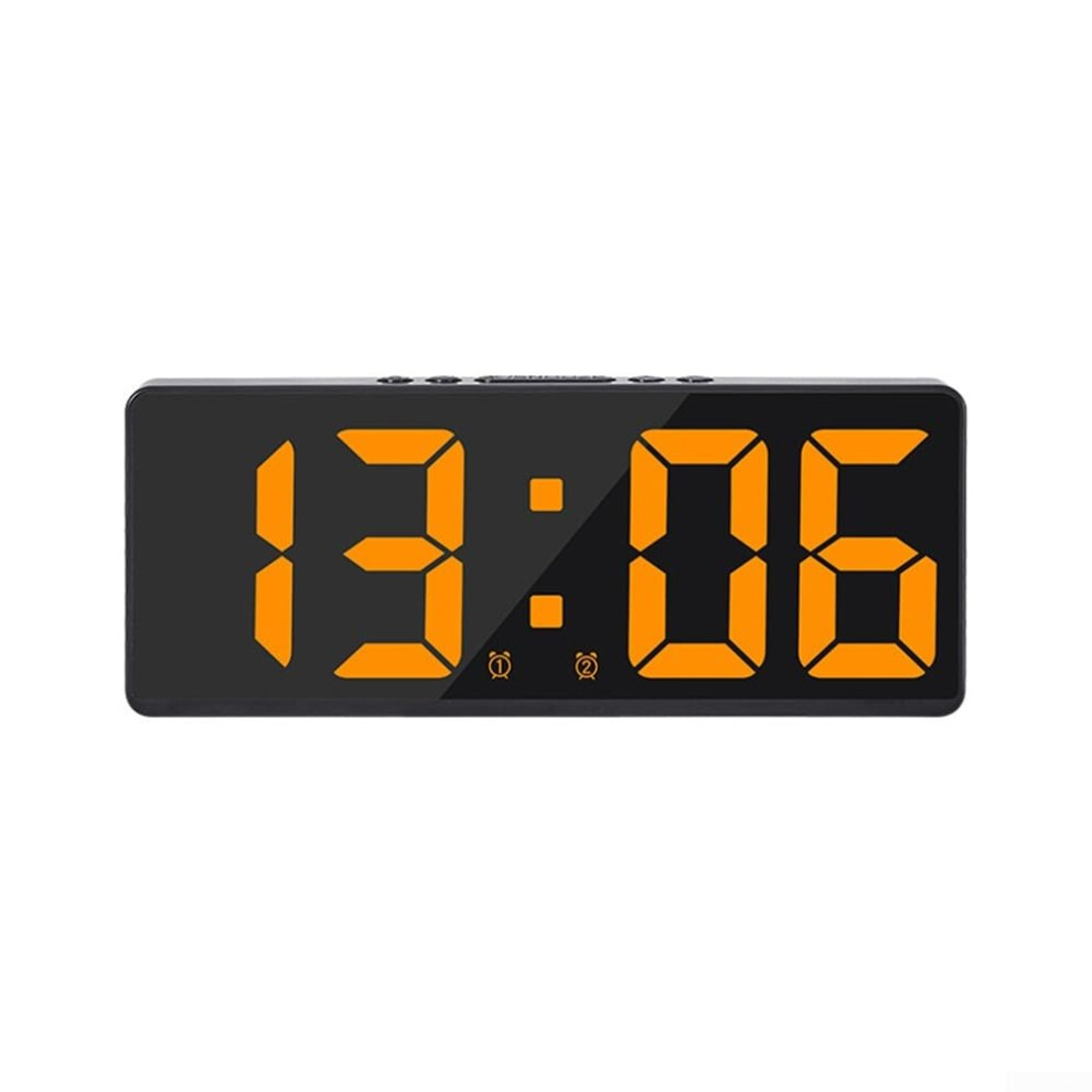 Modern Smart Alarm Clock, Voice Activation, Realtime Temperature Display, Elegant Design, Shell Accents Black/Yellow