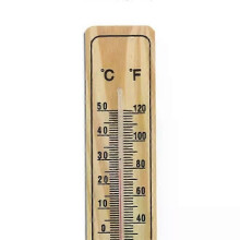 Thermomètre en bois 5 pièces, thermomètre en verre de taille moyenne et thermomètre domestique