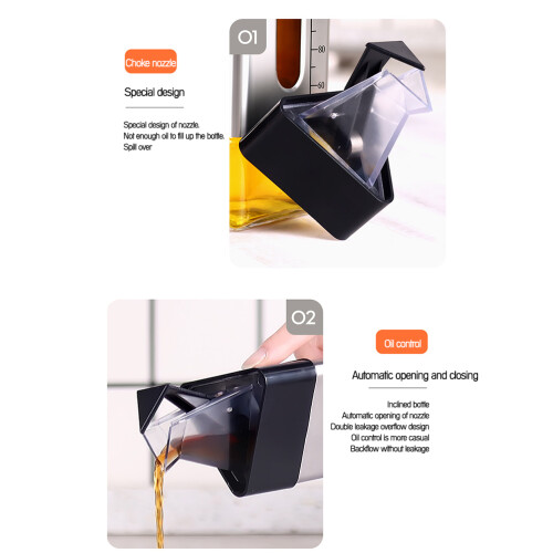 Διανομέας κουζίνας από διαφανές γυαλί 260ML, μπουκάλι διανομής λαδιού με στόμιο από 1