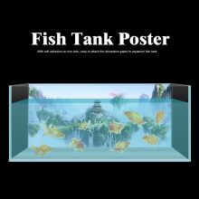 PVC Sky Castle Aquarium Background Poster 61x41cm Waterproof Fish Tank Sticker