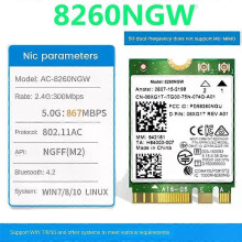 Carte WiFi 8260 8260NGW + 2 antennes 24G/5Ghz 867M Bluetooth 42 NGFF M2, module de carte sans fil WiFi