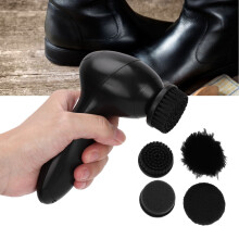 Efficient Handheld Electric Shoe Shine Kit with 4 Brush Attachments