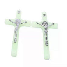 367A Plastique Métal Lumineux pour Croix Reliques d'Église Jésus sur le Support pour Crucifix Mural