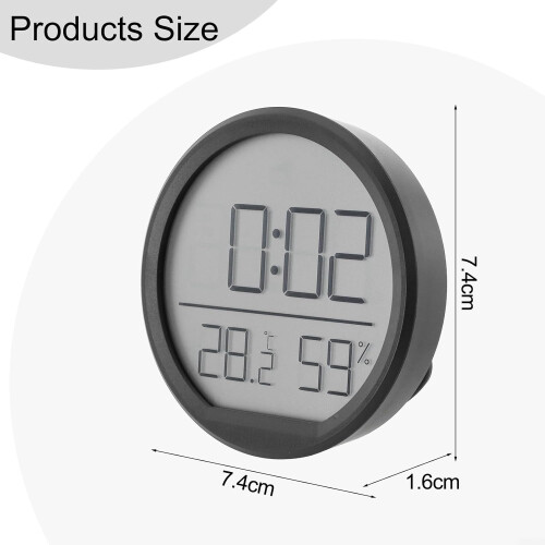 Electronic Alarm Clock Time Humidity And Temperature Display Black 1