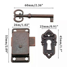 Serrures de tiroir en fer forgé antique, serrures décoratives pour meubles avec clé, pour tiroirs, armoires,