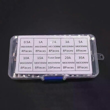 Assortiment de 72 fusibles Ă tube en verre Ă fusion lente (9 valeurs), 6 x 30 mm, 250 V, 0,5 A Ă 30