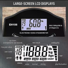 Nouveau testeur de force de préhension 396 lbs/180 kg, dynamomètre manuel numérique, écran LCD, connexion