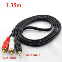 Câble audio jack 3,5 mm mâle vers 2 RCA mâles pour MP3, iPod, téléphone, TV, entrée auxiliaire, ordinateur,