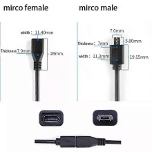 Lot de 5 connecteurs micro USB 20 A femelles pour interface Android (4 broches mâles et 2 broches femelles)