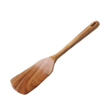 Spatulă durabilă din lemn de salcâm, ustensile de gătit din lemn de tec cu prindere ergonomică confortabilă, antiaderentă, potrivită pentru