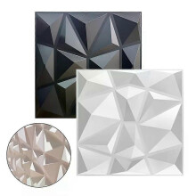 Panneau mural décoratif 3D (noir mat) 30 x 30 cm pour rénovation de maison, stickers muraux 3D stéréoscopiques,