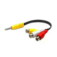 Câble adaptateur AV 35 mm (1 entrée/3 sorties) mâle vers 3 RCA (rouge, blanc, jaune), câble vidéo adaptateur