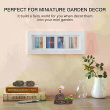 Lot de 4 ornements de bureau en verre et pierre, décoration végétale, petit terrarium, accessoires de