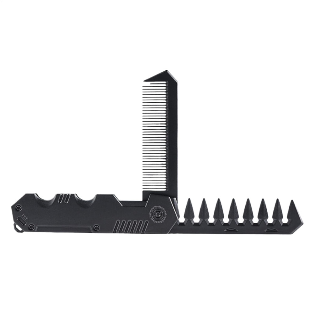 Folding Pocket Comb for Men Black Portable Mini Barber Hair Styling Tool Beards Grooming