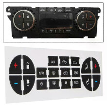Lot de 2 autocollants de réparation en PVC pour boutons de climatisation de tableau de bord de voiture,