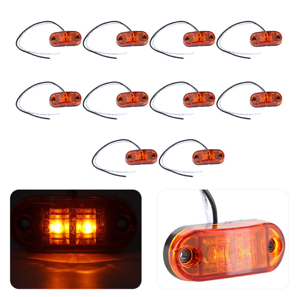 Durable 2.5In 2Led Side Marker Lights 10Pcs For Car & Trailer Amber 7901363287325