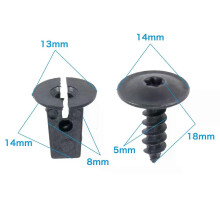 10 clips de fixation pour garde-boue et doublure d'aile de voiture, vis incluses