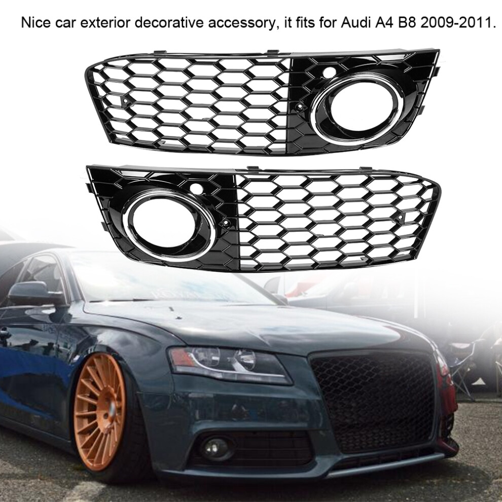 Electroplate Fog Frame Mesh Grille For Audi A4 B8 Light 4691363288141