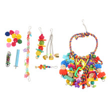 17pcs Colorful Bird Swing Toys Set for Parrots, 7.7x21.0in