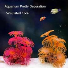 (VertRouge) Décoration artificielle pour aquarium : corail sous-marin, plantes, fleurs aquatiques, magnifique