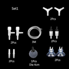 1 kit de tuyau pour pompe à oxygène d'aquarium, pierre à bulles d'air, connecteur en plastique, accessoires,