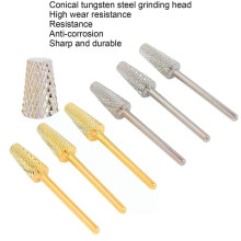 Lot de 6 embouts de manucure professionnels en acier tungstène pour polisseuse d'ongles et tête de meulage