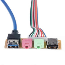 Boîtier PC avec châssis USB 20+ 30 ports, panneau audio avant de 70 cm, câble de remplacement inclus