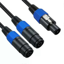 Câble répartiteur Speakon 1 mâle vers 2 femelles, câble haut-parleur Speakon, câble adaptateur 2 pôles
