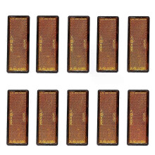 Lot de 10 réflecteurs autocollants orange ambré, panneau de signalisation réfléchissant IP67 pour remorque,