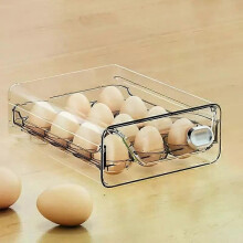 Tiroir à œufs pour réfrigérateur, plateau de rangement transparent empilable avec indication de temps,
