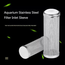 Manchon d'entrée de filtre en acier inoxydable pour aquarium, filet à crevettes, filtre cylindrique