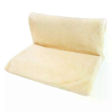 Lit suspendu pour chat (beige) avec panier en peluche chaude, hamac et structure en métal ou fer gris