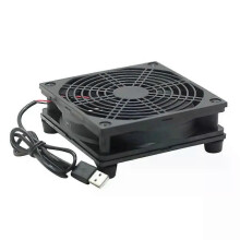 Alimentation USB 5 V 12 cm pour décodeur TV, routeur, radiateur, ventilateur de refroidissement et support