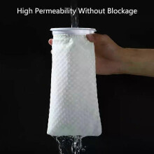 (13 x 19 cm, 1 pièce) Sac filtrant anti-débordement pour aquarium, type nid d'abeille, lavable et réutilisable,