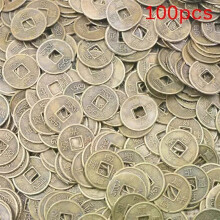 Lot de 100 pièces Feng Shui porte-bonheur de 10 mm, style chinois ancien, symbole de prospérité, décoration