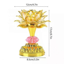 Lampe bouddhiste LED multicolore avec 13 chants bouddhistes différents, prise américaine, lampe fleur,