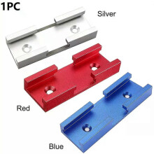 Connecteur de rail transversal en T (rouge) en aluminium universel pour le travail du bois, 20 mm, argent/rouge