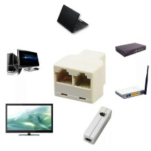 Nouveau répartiteur RJ45 femelle double Cat6/5/5e pour réseau Ethernet LAN (1 vers 2 voies) - Adaptateur/rallonge/coupleur