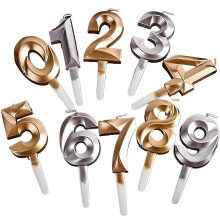 1 décoration de gâteau numérique 0-9 pour anniversaire, bougies incluses, articles de fête