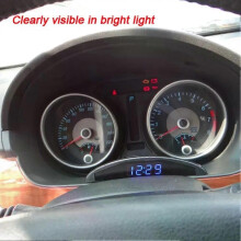 Horloge de voiture LED, thermomètre 24 heures, indicateur de température intérieure et extérieure, moniteur