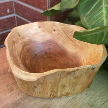 Bol décoratif en bois de 15 à 39 cm, coupe à fruits, bonbonnière, plateau style campagnard, bol à salade,