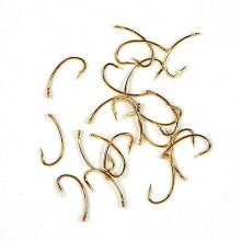 50 hameçons dorés pour le montage de mouches (scud, nymphes, caddis, moucherons, crevettes), tailles