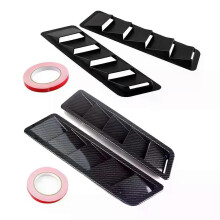 (Noir carbone) Grille d'aération de capot résistante pour voiture, prise d'air, cache-capot
