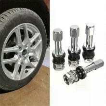 Valve de pneu de voiture (lot de 4) TR48E à visser, pour pneus tubeless, avec capuchon anti-poussière,