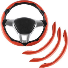 Housse de volant de voiture ultra-mince et antidérapante à motif fibre de carbone - Housse de protection