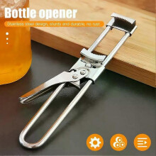 Ouvre-boîte manuel universel réglable en acier inoxydable haute résistance pour pots de confiture et