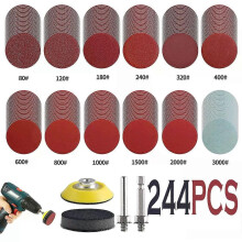 Papier de verre rond de 2 pouces, grain 80-3000, disque de ponçage à changement rapide pour outils rotatifs,
